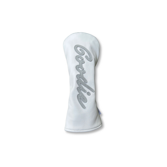 Goodie Signature Embossed Leather Fairway Wood Cover- White
