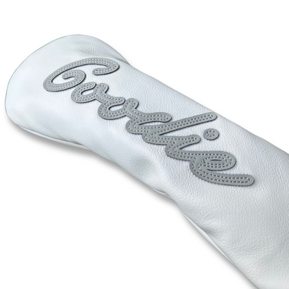 Goodie Signature Embossed Leather Fairway Wood Cover- White